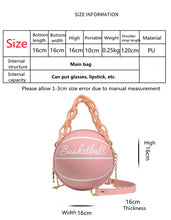 Carregar imagem no visualizador da galeria, Bolsa de Ombro Tote de Luxo Designer de Basquetebol em Cadeia de PU Bonita