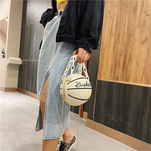 Carregar imagem no visualizador da galeria, Bolsa de Ombro Tote de Luxo Designer de Basquetebol em Cadeia de PU Bonita