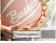 Carregar imagem no visualizador da galeria, Bolsa de Ombro Tote de Luxo Designer de Basquetebol em Cadeia de PU Bonita