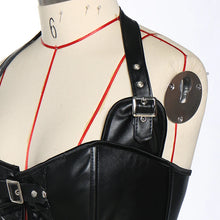 Load image into Gallery viewer, Steel Boned Faux Leather Overbust Bustier/Corset With Buckles