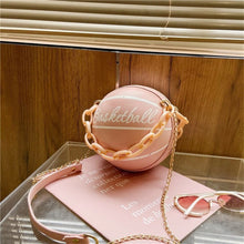 Carregar imagem no visualizador da galeria, Bolsa de Ombro Tote de Luxo Designer de Basquetebol em Cadeia de PU Bonita