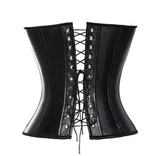 Load image into Gallery viewer, Steel Boned Faux Leather Overbust Bustier/Corset With Buckles