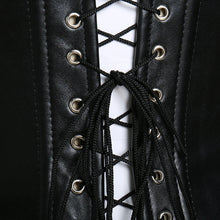 Load image into Gallery viewer, Steel Boned Faux Leather Overbust Bustier/Corset With Buckles