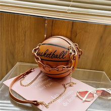 Carregar imagem no visualizador da galeria, Bolsa de Ombro Tote de Luxo Designer de Basquetebol em Cadeia de PU Bonita