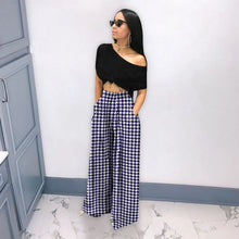 Carregar imagem no visualizador da galeria, Calças Palazzo Largas de Cintura Alta com Pregas e Bolsos