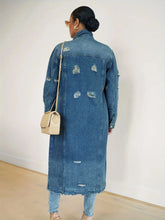 Charger l'image dans la visionneuse de la galerie,Veste en jean décontractée à manches longues, col en V, coupe ample, effet délavé