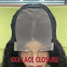 Carregar imagem no visualizador da galeria, Peruca de Fechamento de Renda T-Part 4x4/13x1 com Linha de Cabelo Pré-Arrancada Kinky Straight Malaia 100% Cabelo Humano 180% Densidade