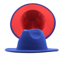 Carregar imagem no visualizador da galeria, Chapéu Fedora Unissexo de Lã Feltro de Duas Cores com Aba Larga