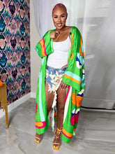 Carregar imagem no visualizador da galeria, Casaco Kimono Vintage de Cetim com Estampa Boémia, Mangas Compridas Largas, Capa Leve, Robe, Cardigã, Kaftan, Vestido Envelope, Túnica - 16 Variações