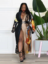 Carregar imagem no visualizador da galeria, Casaco Kimono Vintage de Cetim com Estampa Boémia, Mangas Compridas Largas, Capa Leve, Robe, Cardigã, Kaftan, Vestido Envelope, Túnica - 16 Variações