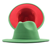 Carregar imagem no visualizador da galeria, Chapéu Fedora Unissexo de Lã Feltro de Duas Cores com Aba Larga