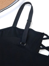 Cargar imagen en el visor de la galería, Bikini de dos piezas con falda y tankini de cintura alta y recortes