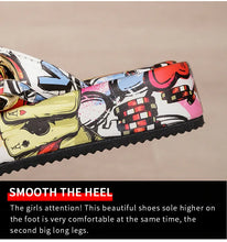 Carregar imagem no visualizador da galeria, Chinelo Slide de Plataforma Reta Cartoon/Corrente Sólida