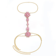 Cargar imagen en el visor de la galería, Collar de moda con flor de cristal de piedra preciosa de lujo exquisito, cadena para vientre/cuerpo, disponible en 7 colores