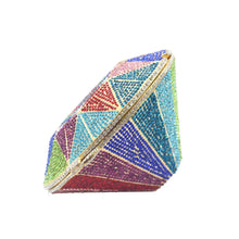 Charger l'image dans la visionneuse de la galerie,Sac à main en forme de diamant géométrique en diamante/cristal de différentes couleurs