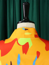 Carica l'immagine nel visualizzatore di Gallery, Blusa a maniche 1/2 con collo alto e pantaloni larghi a due pezzi