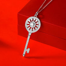 Carregar imagem no visualizador da galeria, Colar Pendente Longo em Prata de Lei 925 com Chave e Moissanite Luxuoso Brilhante de 0,5ct