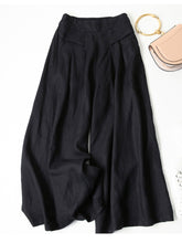 Carregar imagem no visualizador da galeria, Calças largas de algodão e linho com cintura elástica solta em 5 cores diferentes
