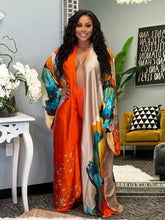 Carregar imagem no visualizador da galeria, Casaco Kimono Vintage de Cetim com Estampa Boémia, Mangas Compridas Largas, Capa Leve, Robe, Cardigã, Kaftan, Vestido Envelope, Túnica - 16 Variações
