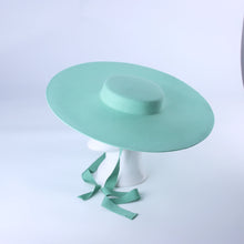 Carregar imagem no visualizador da galeria, Chapéu de Lã Feltro com Aba Larga e Topo Plano Chic