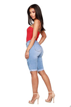 Carregar imagem no visualizador da galeria, Jeans Skinny de Cintura Alta em Denim Stretch, Confortáveis e Casuais, até ao Joelho, em 4 Cores Diferentes