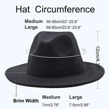 Carregar imagem no visualizador da galeria, Chapéu Fedora Unissexo de Lã Feltro de Duas Cores com Aba Larga