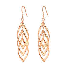 Carregar imagem no visualizador da galeria, Solid 925 Prata de Lei Geométrica Envolvente Torção Multi Camadas Brincos de Folha Oca Pendentes Joalharia 2 Variações Diferentes Disponíveis