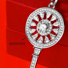 Carregar imagem no visualizador da galeria, Colar Pendente Longo em Prata de Lei 925 com Chave e Moissanite Luxuoso Brilhante de 0,5ct
