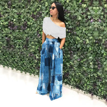 Carregar imagem no visualizador da galeria, Calças Palazzo Largas de Cintura Alta com Pregas e Bolsos