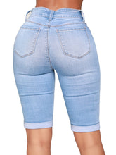 Carregar imagem no visualizador da galeria, Jeans Skinny de Cintura Alta em Denim Stretch, Confortáveis e Casuais, até ao Joelho, em 4 Cores Diferentes