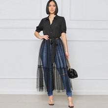 Carica l'immagine nel visualizzatore di Gallery, Abito Camicia a Maglia con Tasche, Maniche Corte, Vita Alta, Monopetto, 3 Colori Disponibili