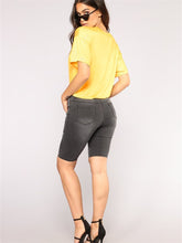 Carregar imagem no visualizador da galeria, Jeans Skinny de Cintura Alta em Denim Stretch, Confortáveis e Casuais, até ao Joelho, em 4 Cores Diferentes