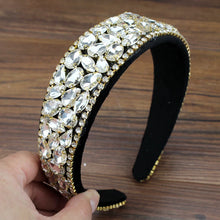 Carregar imagem no visualizador da galeria, Deslumbrante Faixa de Cabelo Almofadada de Cristal/Diamante/Rhinestone Barroca Feita à Mão de Luxo