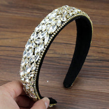 Carregar imagem no visualizador da galeria, Deslumbrante Faixa de Cabelo Almofadada de Cristal/Diamante/Rhinestone Barroca Feita à Mão de Luxo