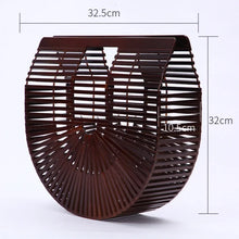 Lade das Bild in den Galerie-Viewer, Elegante hochwertige halbkreisförmige Bambusgeflecht-Shopper-Handtasche