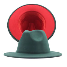 Carregar imagem no visualizador da galeria, Chapéu Fedora Unissexo de Lã Feltro de Duas Cores com Aba Larga