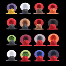 Carregar imagem no visualizador da galeria, Chapéu Fedora Unissexo de Lã Feltro de Duas Cores com Aba Larga