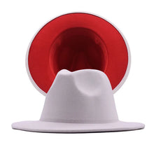 Carregar imagem no visualizador da galeria, Chapéu Fedora Unissexo de Lã Feltro de Duas Cores com Aba Larga