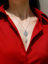 Carregar imagem no visualizador da galeria, Colar Pendente Longo em Prata de Lei 925 com Chave e Moissanite Luxuoso Brilhante de 0,5ct