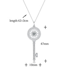 Carregar imagem no visualizador da galeria, Colar Pendente Longo em Prata de Lei 925 com Chave e Moissanite Luxuoso Brilhante de 0,5ct