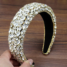 Carregar imagem no visualizador da galeria, Deslumbrante Faixa de Cabelo Almofadada de Cristal/Diamante/Rhinestone Barroca Feita à Mão de Luxo