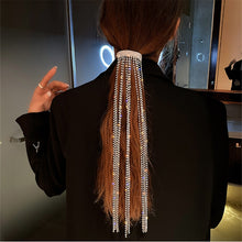 Carregar imagem no visualizador da galeria, Brilho Pino de Cabelo com Strass Completo Bijoux Acessórios de Cabelo de Cristal com Franjas Longas Joias para Casamento e Banquete