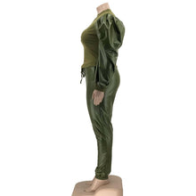 Carregar imagem no visualizador da galeria, Conjunto de Duas Peças Manga Bufante Patchwork Top e Calças Streetwear Tamanhos 1XL - 5XL