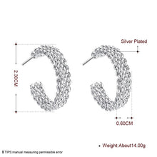 Carregar imagem no visualizador da galeria, Brincos de argola redondos em prata esterlina 925