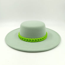 Carregar imagem no visualizador da galeria, 9,5cm Chapéu Fedora Jazz de Aba Reta Topo Reto Lado Reto Cores Sólidas Unissexo