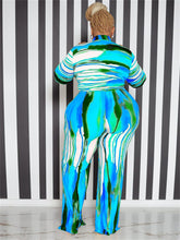 Carregar imagem no visualizador da galeria, Conjunto de Top e Calças Leggings Tie Dye em Duas Peças Tamanhos 1XL - 5XL