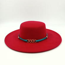 Carregar imagem no visualizador da galeria, 9,5cm Chapéu Fedora Jazz de Aba Reta Topo Reto Lado Reto Cores Sólidas Unissexo