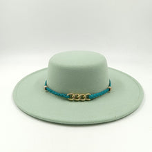 Carregar imagem no visualizador da galeria, 9,5cm Chapéu Fedora Jazz de Aba Reta Topo Reto Lado Reto Cores Sólidas Unissexo