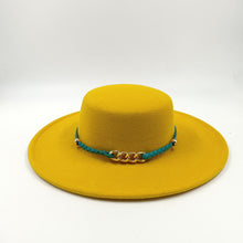 Carregar imagem no visualizador da galeria, 9,5cm Chapéu Fedora Jazz de Aba Reta Topo Reto Lado Reto Cores Sólidas Unissexo