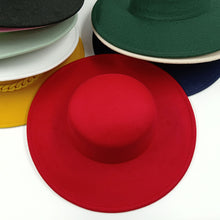Carregar imagem no visualizador da galeria, 9,5cm Chapéu Fedora Jazz de Aba Reta Topo Reto Lado Reto Cores Sólidas Unissexo
